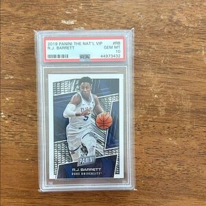 2019 Panini The Nat’l VIP Rj Barrett Duke Blue devils PSA 10